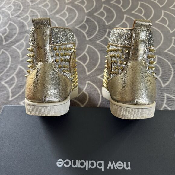 Christian Louboutin High Top Sneaker Flat Spikes Crystals Stra Men\'s Sz EU43 main image 5